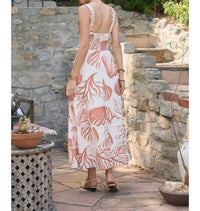 Moon River - Seashell Motif Lace Trim Sleeveless Midi Dress