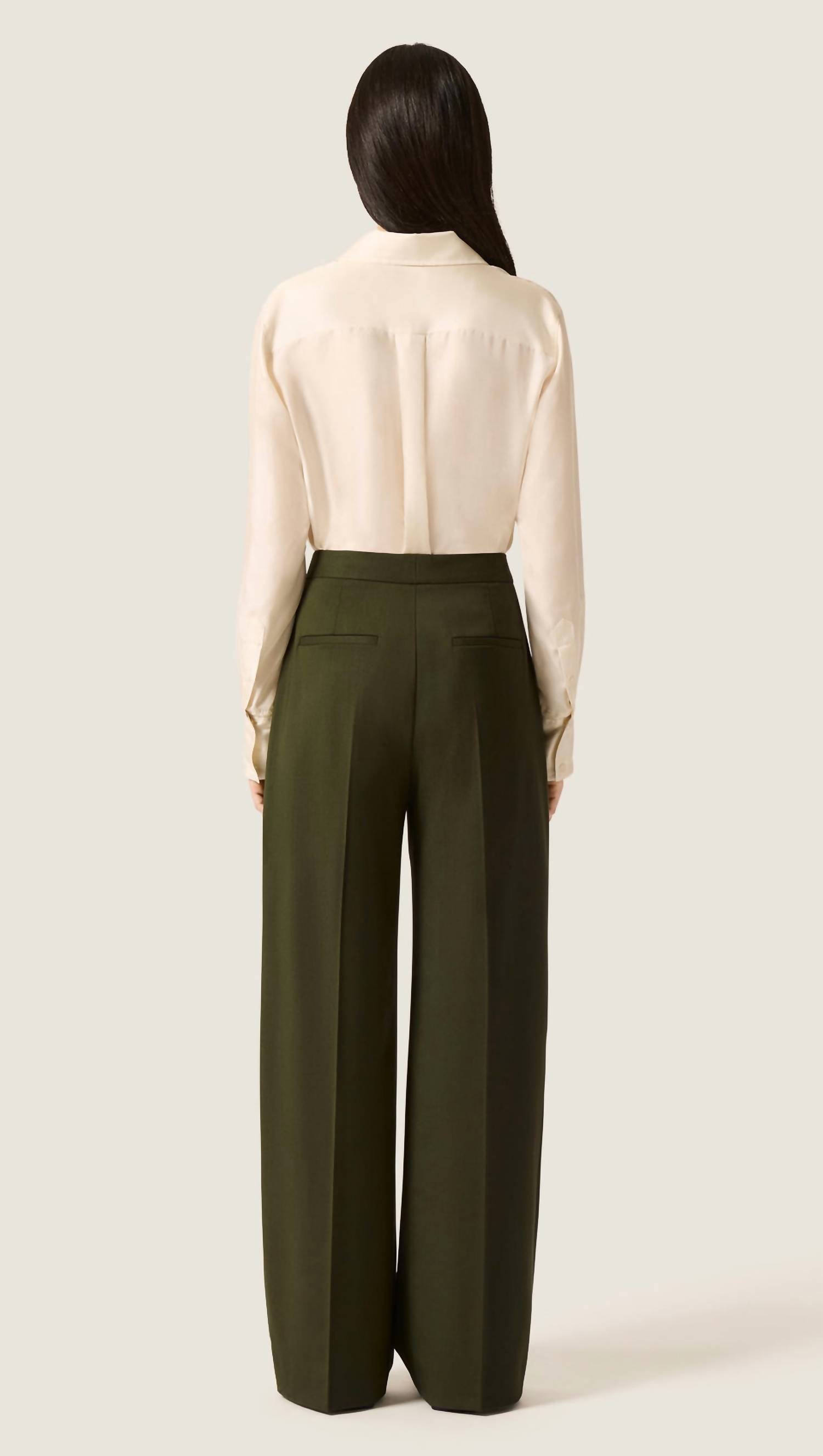 Argent Wide Leg Trouser in olive - women's pants - alternate view