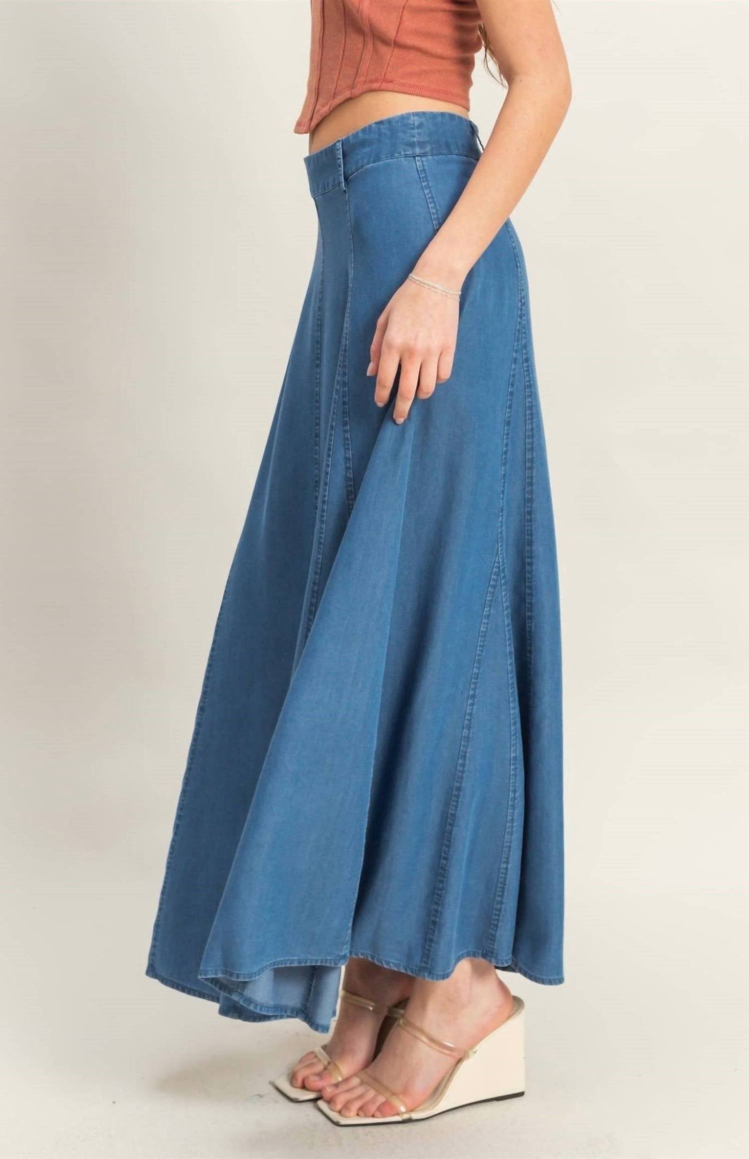 Hyfve - TIERRA DENIM BANDED WAIST MAXI SKIRT