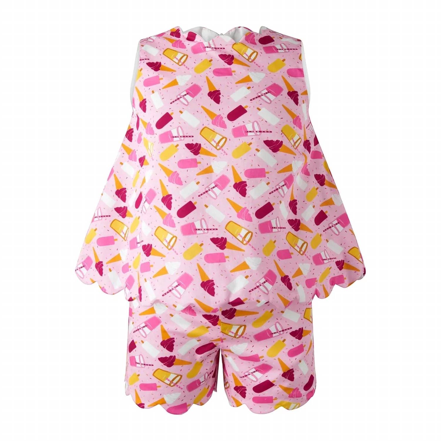 Rachel Riley - Girls Ice Cream Scalloped Short Set