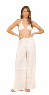 Vintage Havana - Palm Eyelet Wide Leg Pants