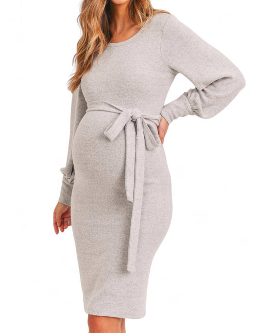 Hello Miz - Cashmere-Like Sweater Knit Maternity Dress