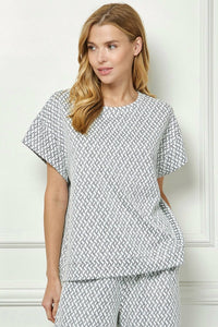 See And Be Seen - Metallic Jacquard Loungewear Top