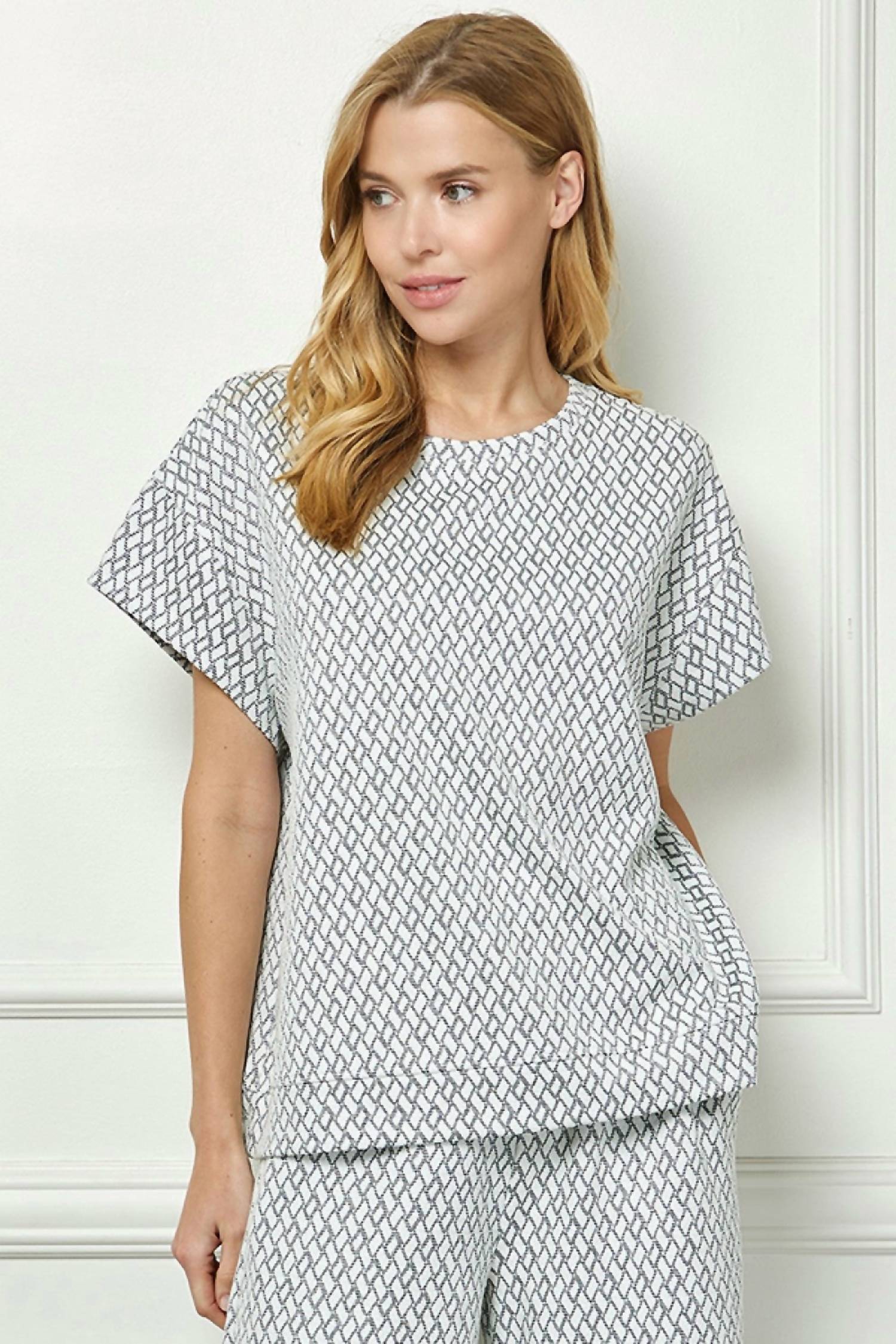 See And Be Seen - Metallic Jacquard Loungewear Top