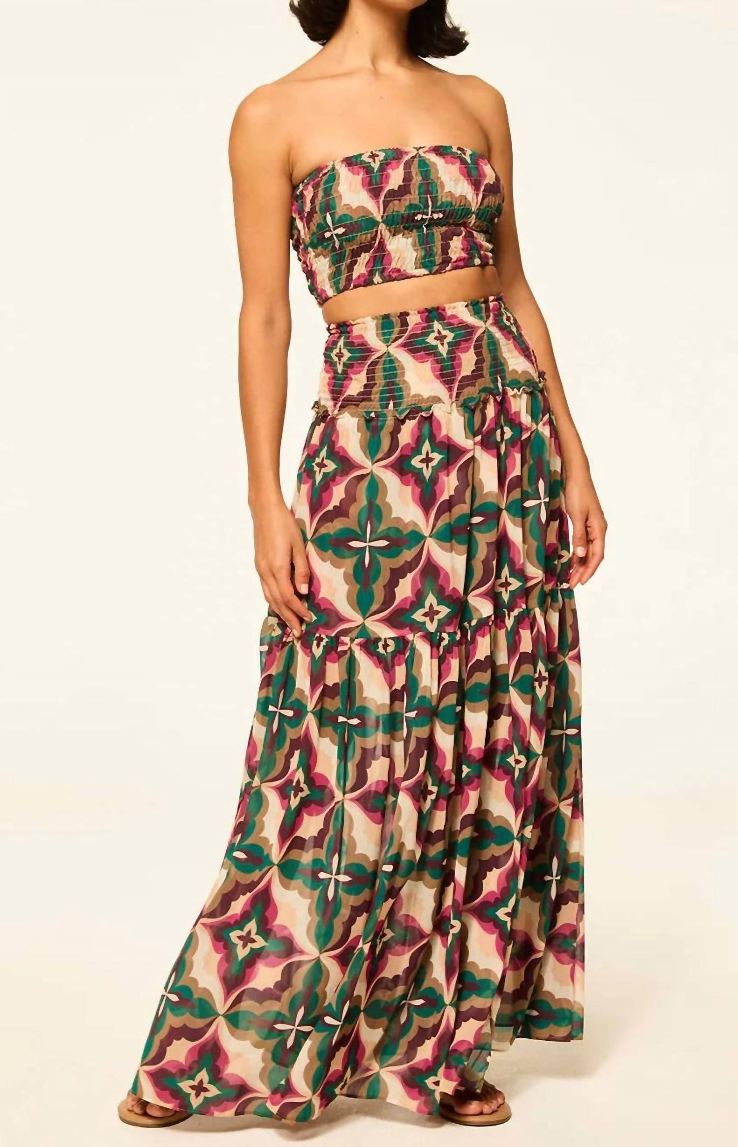 Misa Los Angeles - Roksana Smocked Crop Top