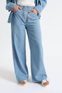 DAZE Madison Wide Leg Denim in blue - women's pants - view 4