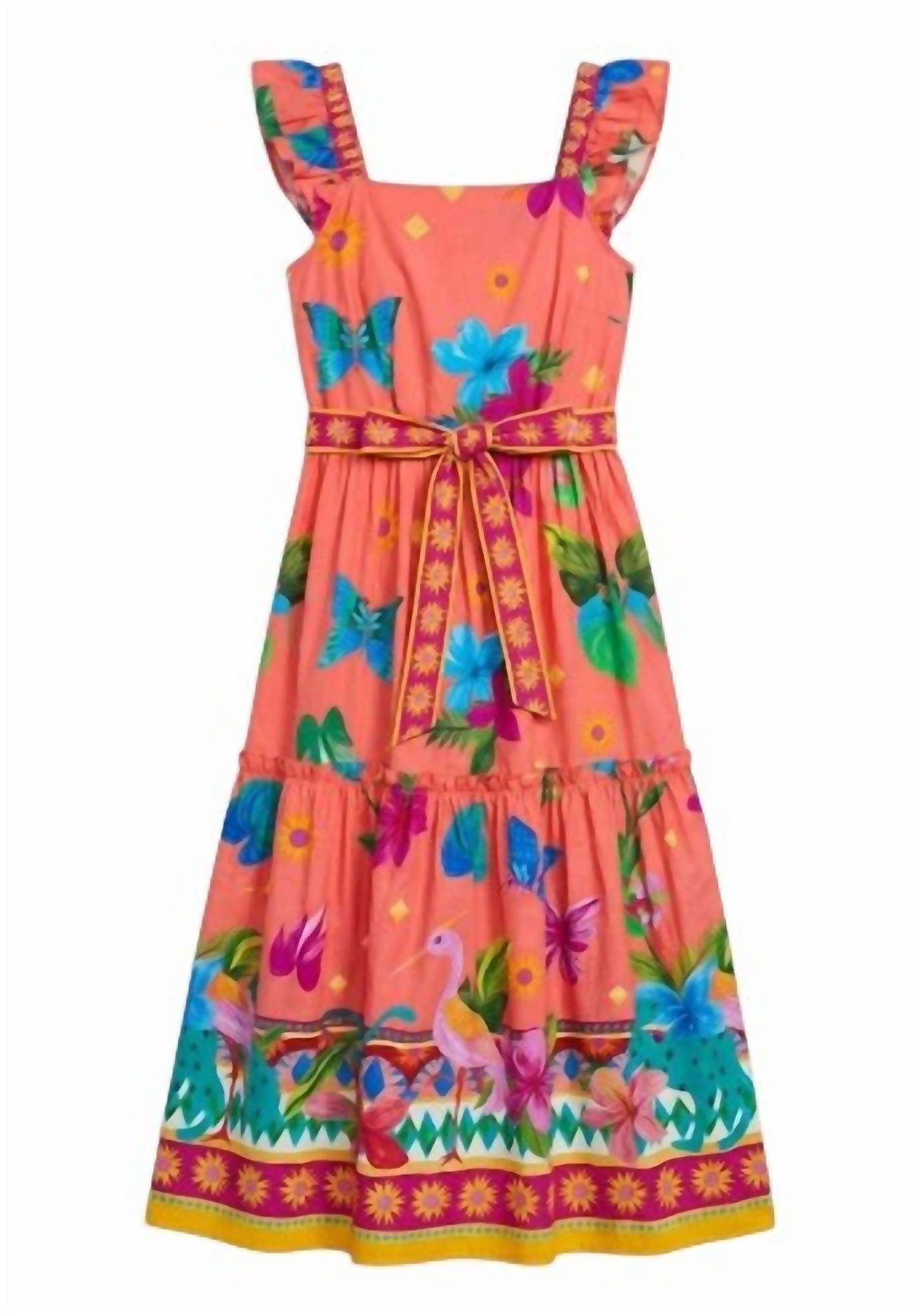 maude vivante Women's Elsie Maxi Dress in garden art - women's dress