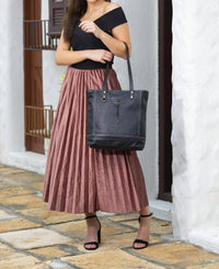 Myra Bag - Women's Slim Recycled Leather Tote Bag
