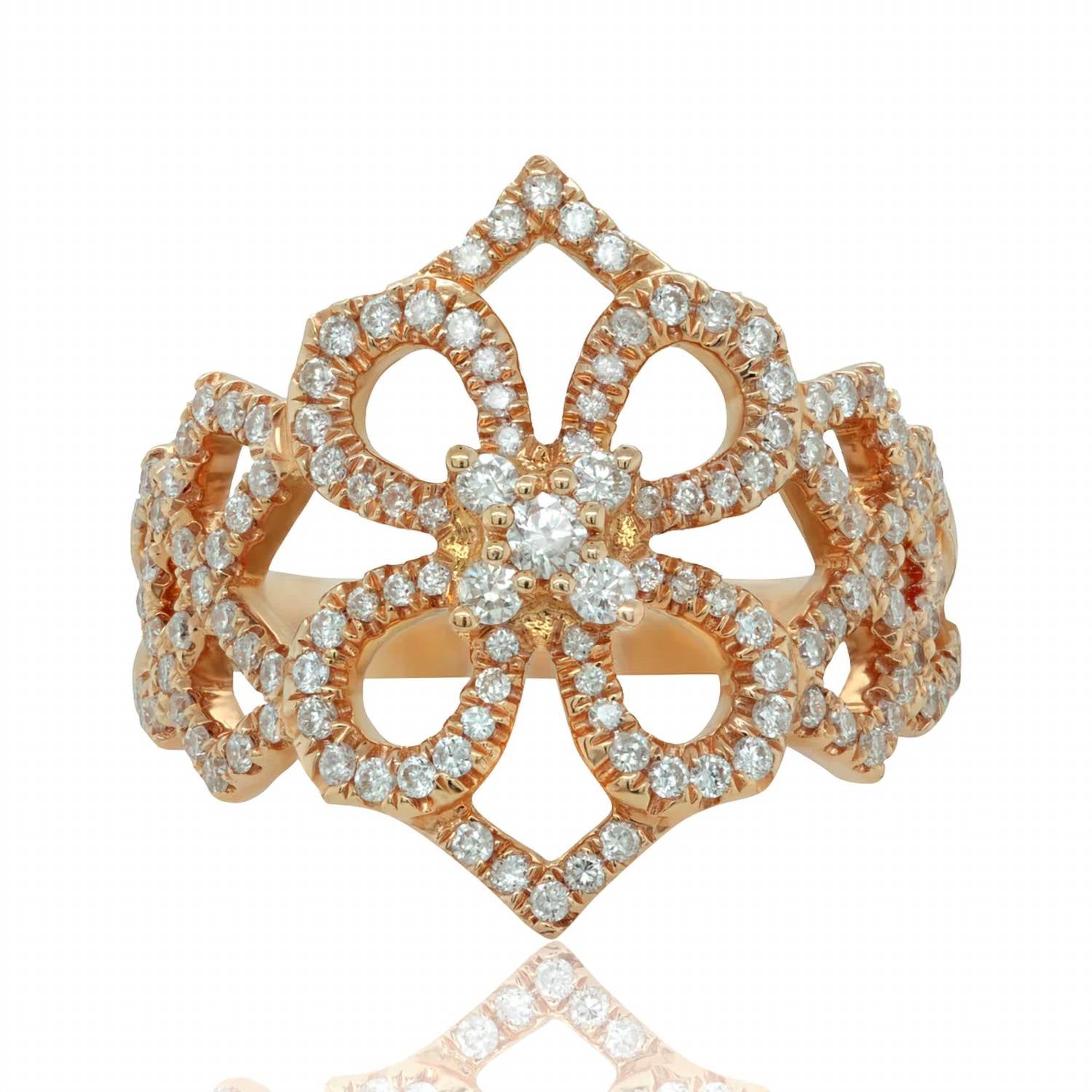 Diana M Jewels - 4 Leaf Clover 0.55 Cts Diamond Ring