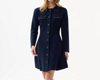 Leo Ugo - Flared Button Front Knit Dress