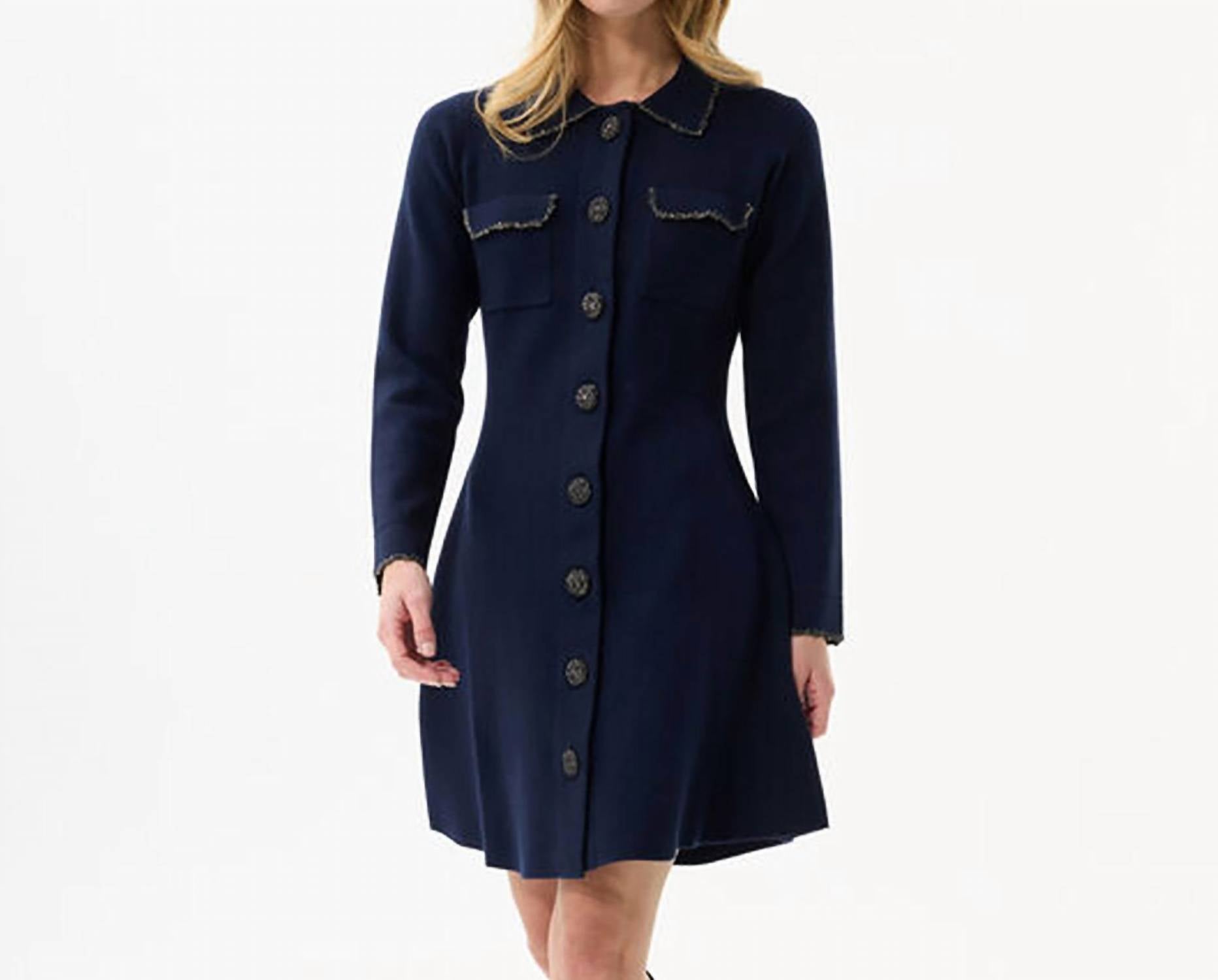 Leo Ugo - Flared Button Front Knit Dress