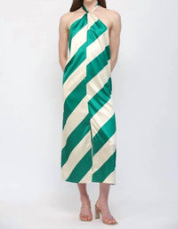 Fate - Halter Midi Dress With Front Slit