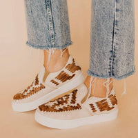 Agave Sky - Women's Dakota Leather Weaved Tennis Shoes