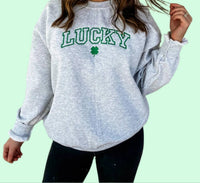 Top Notch Embroidery - Saint Patrick’s Day Lucky Embroidered Crew Sweater