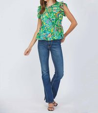 Fate - Ruffle Cap Sleeve Peplum Top