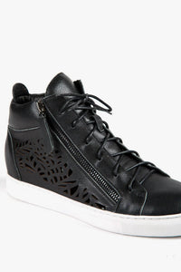 ALL BLACK Women's Urban Cut Hi Top Sneaker in black - women's sneaker - detail view