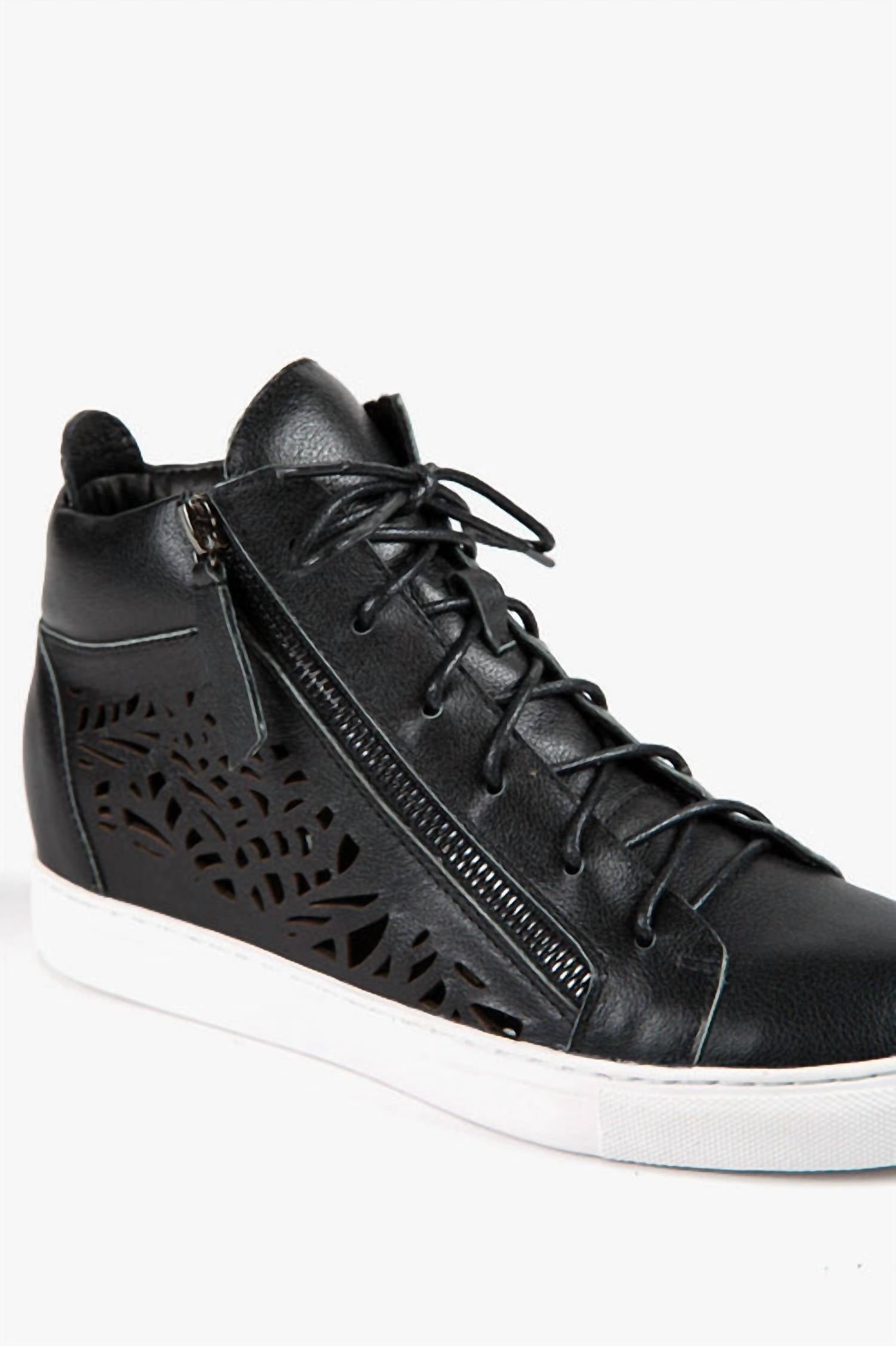 ALL BLACK Women's Urban Cut Hi Top Sneaker in black - women's sneaker - detail view