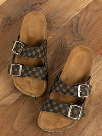 1 The Woman - Women's Luxe Double Buckle Sandals