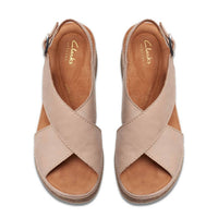 Clarks Women's Kassandra Step Sandals in sand nubuck - women's sandal - detail view