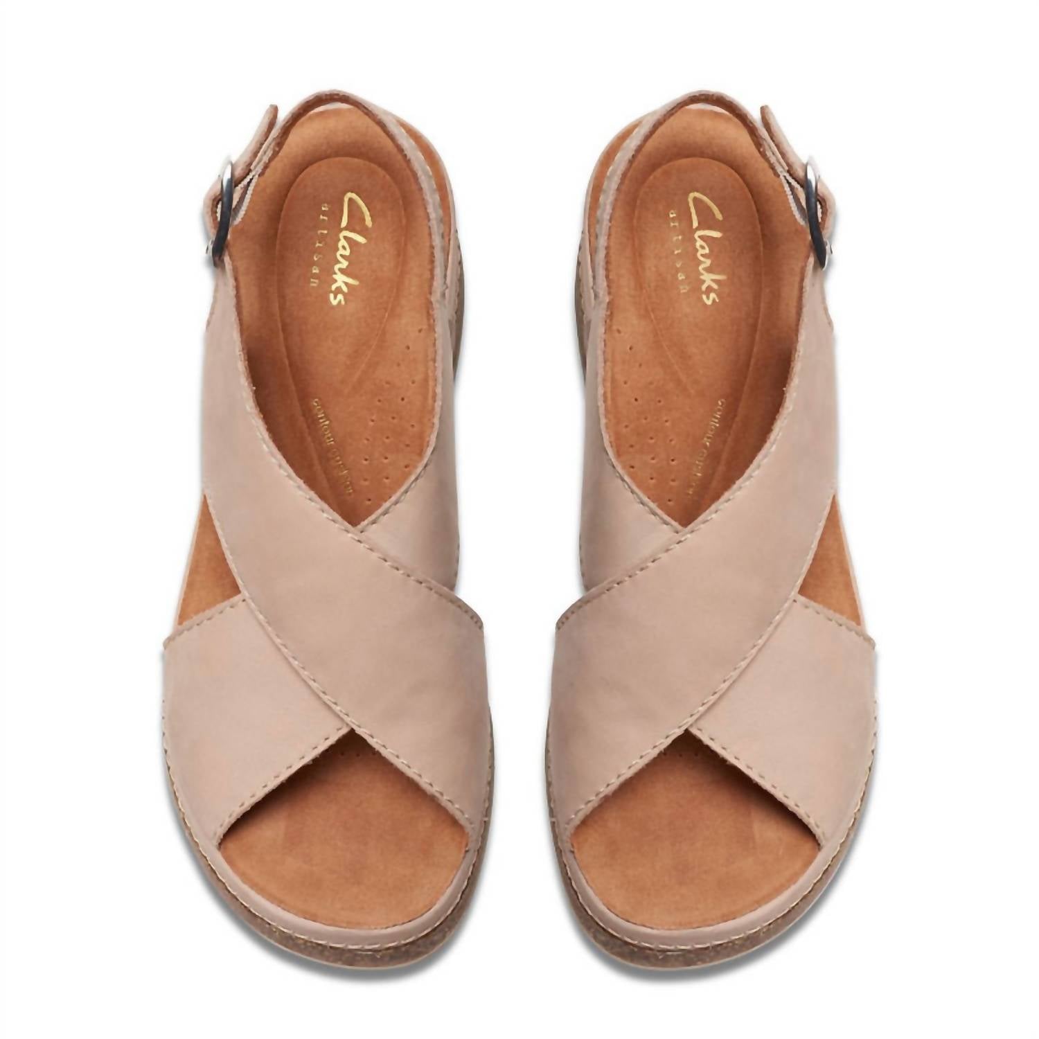 Clarks Women's Kassandra Step Sandals in sand nubuck - women's sandal - detail view