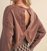 Kimberly C - Cutout Back Layering Sweatshirt