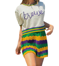 Mardi Gras Creations - Crochet Drawstring Shorts