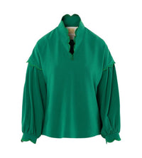 Emily Mccarthy - Orchid Scalloped Blouson Sleeves Top