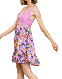 Umgee - Lace Babydoll Ruffle Dress