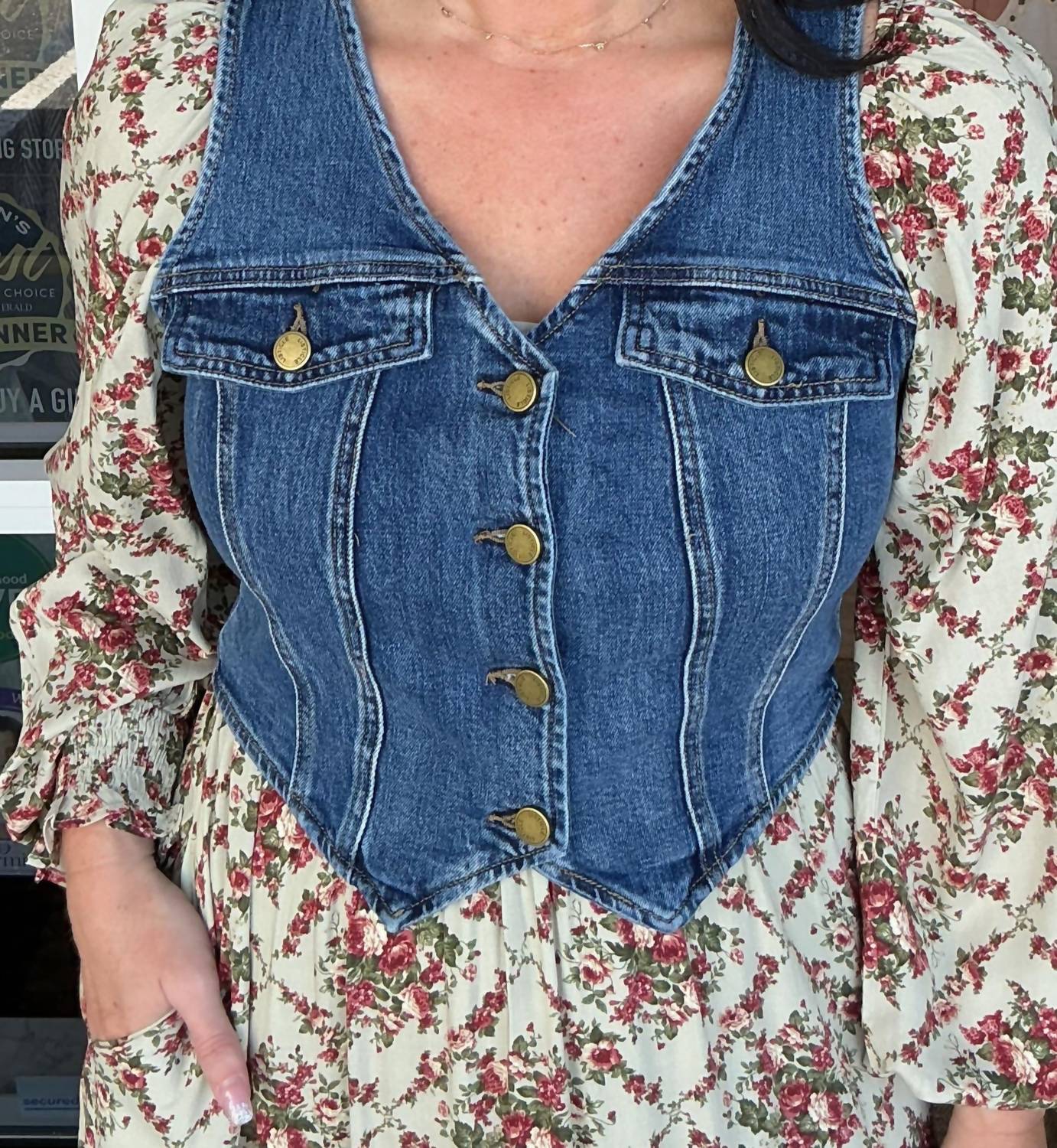 Listicle - Vintage Denim Vest Top