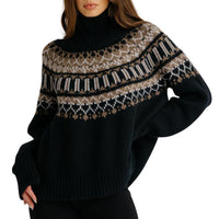 Sablyn - Scottie Slouchy Fair Isle Cashmere Mock Neck Sweater