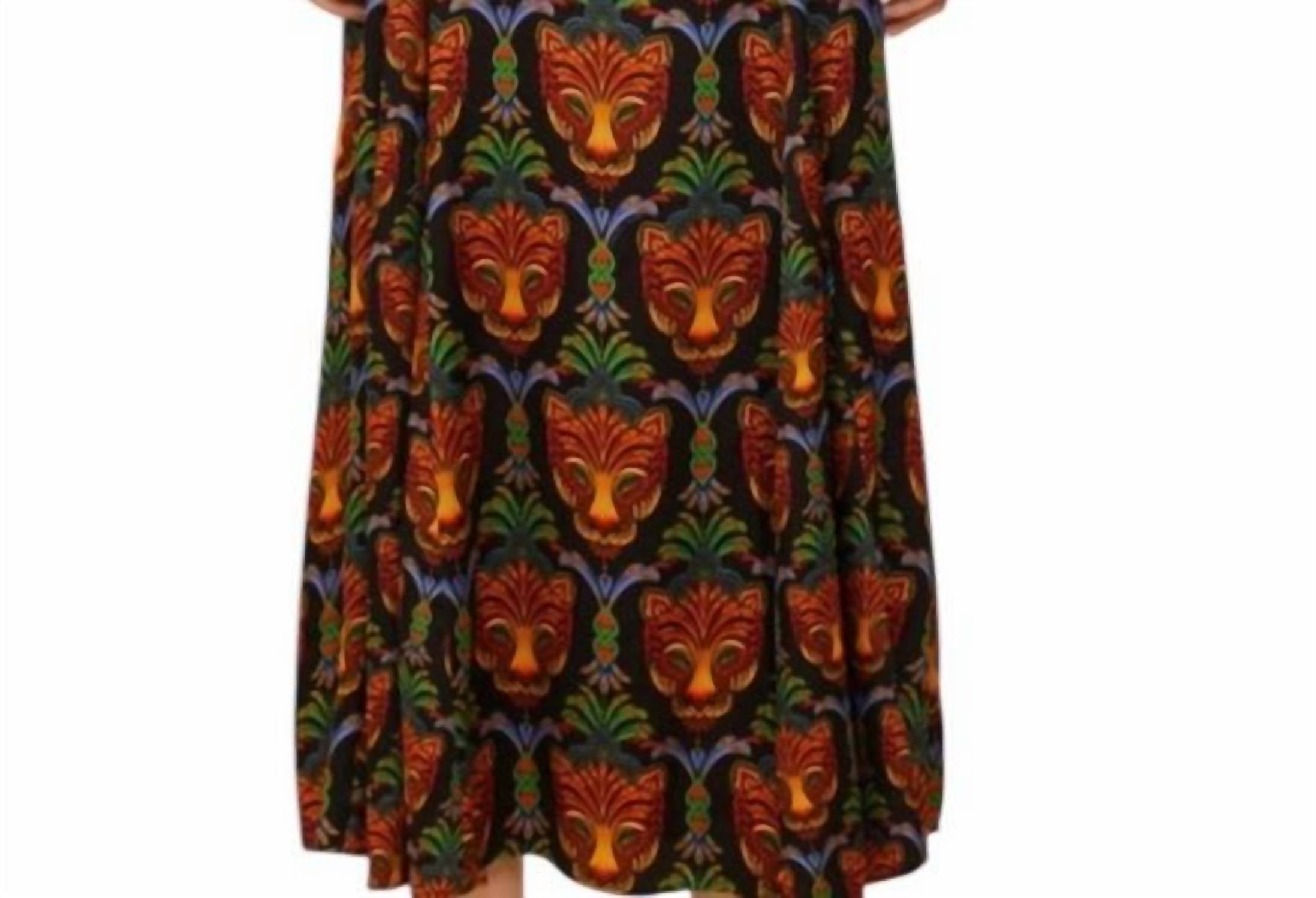 FARM RIO Boho Panther LENZING ECOVERO Viscose Midi Dress in black - women's dress - view 7