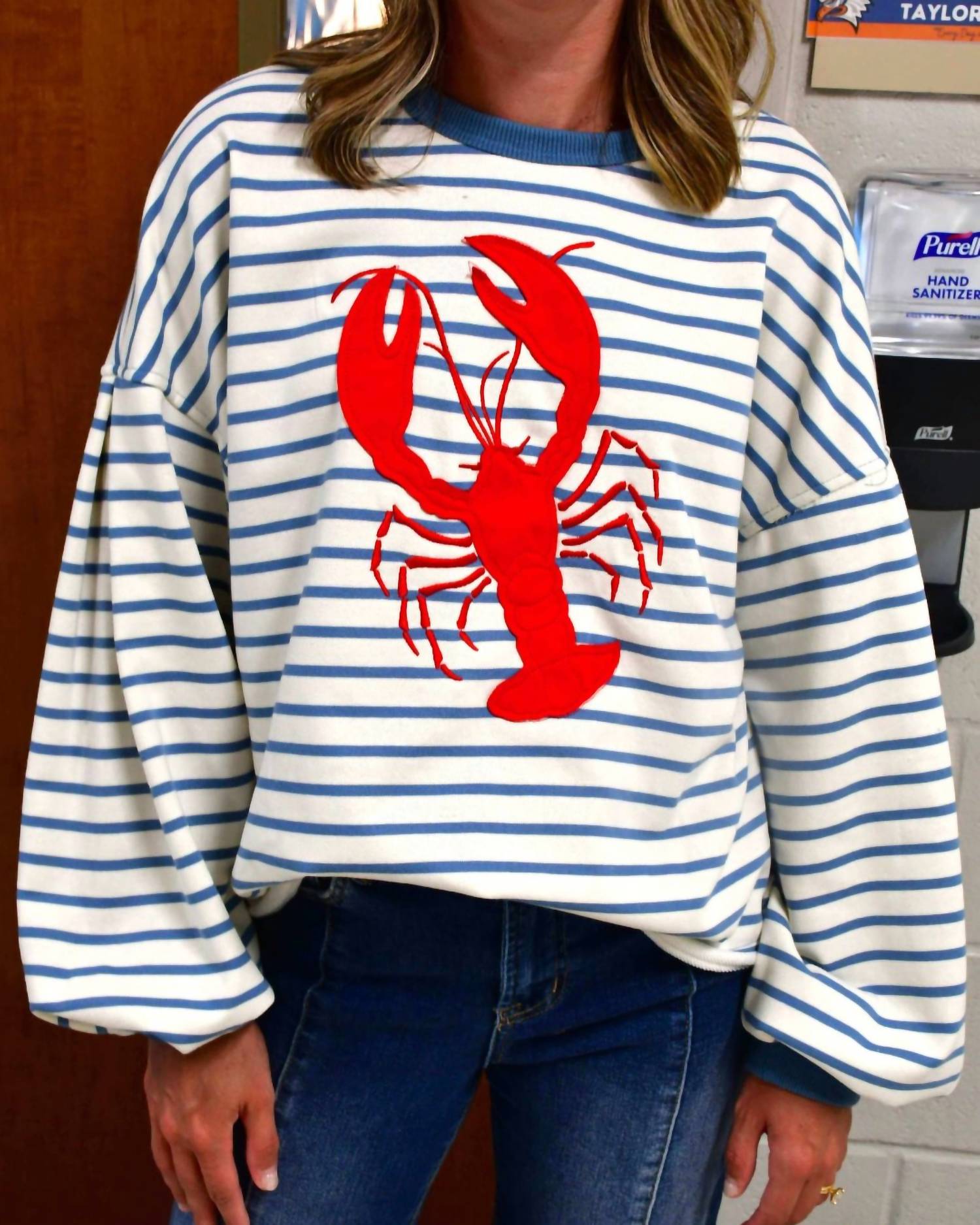 Very J - Lobster Stripe Long Sleeve Top