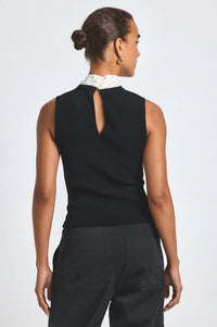 Derek Lam 10 Crosby - Calista Mixed Media Tie Neck Sweater