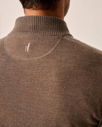 JOHNNIE-O Rynor Merino 1/4 Zip Sweater in walnut - men's sweater - alternate view