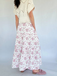 Peach Love - Ditsy Flower Maxi Skirt