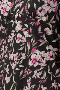 Adrianna Papell - V-neck 3/4 Bell Sleeves Chiffon Dress
