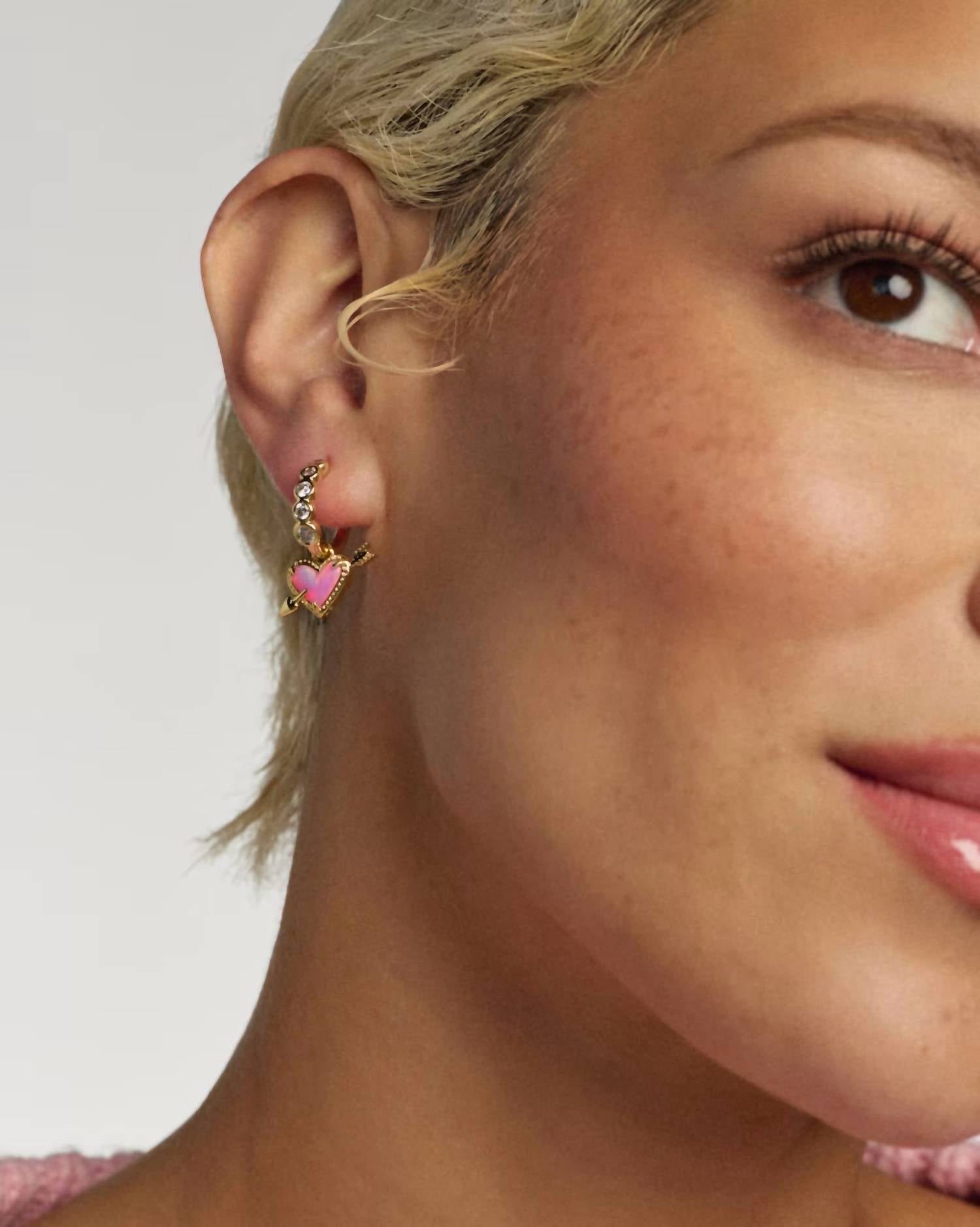 Kendra Scott - Women's Ari Heart Arrow Convertible Huggie Earrings