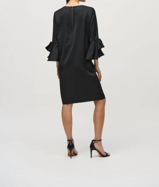 Joseph Ribkoff - Ruffle Sleeve Satin Shift Dress