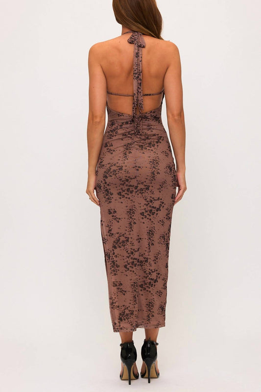 Lovely Day - Lace Halter Slit Maxi Dress