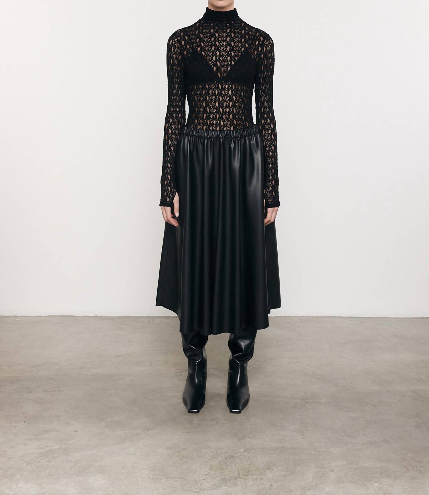 Enza Costa - LACE LONG SLEEVE TURTLENECK TOP