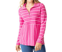 Habitat - Weekend Terry Striped Quarter Zip Sweater