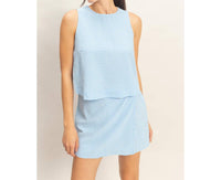 HYFVE Gingham Checkered Sleeveless Top And Skort Set in blue - women's sleepwear - view 6