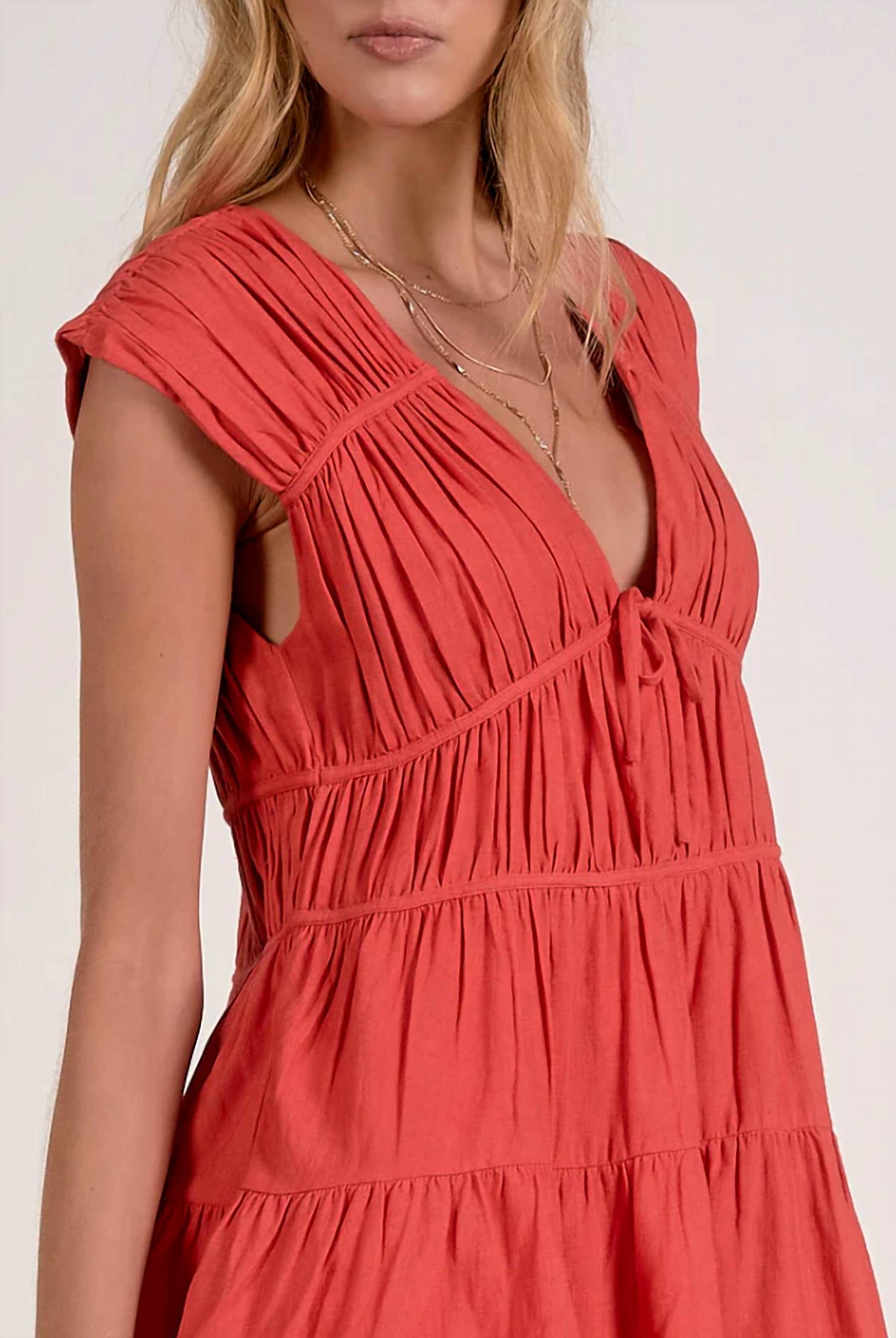 Elan - Tiered Cap Sleeve Dress