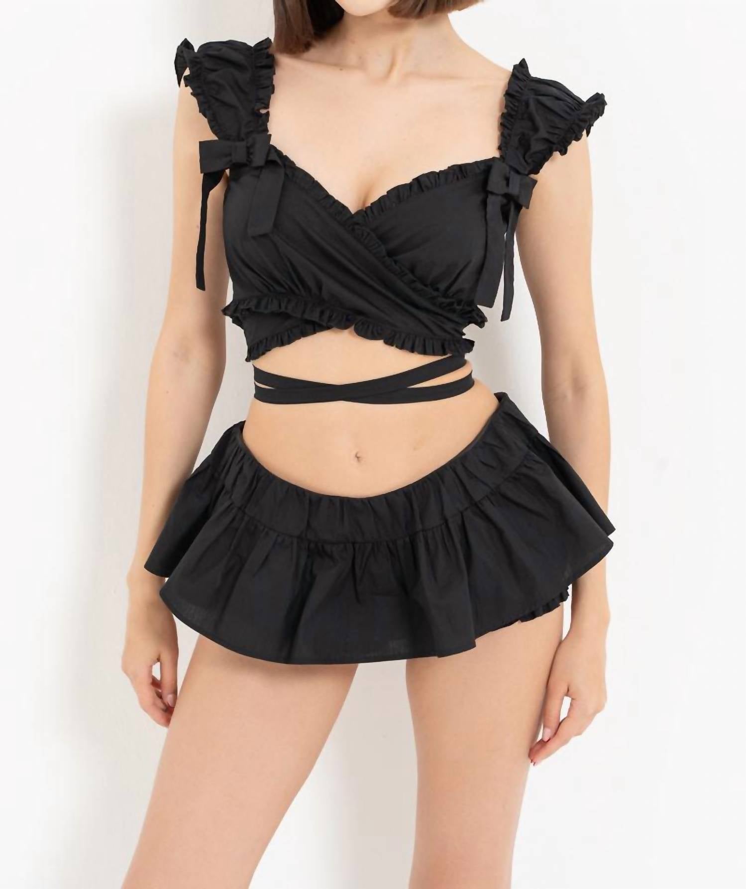Kikiriki - Bambola Cotton Poplin Ruffle Bloomer Skort Matching Set