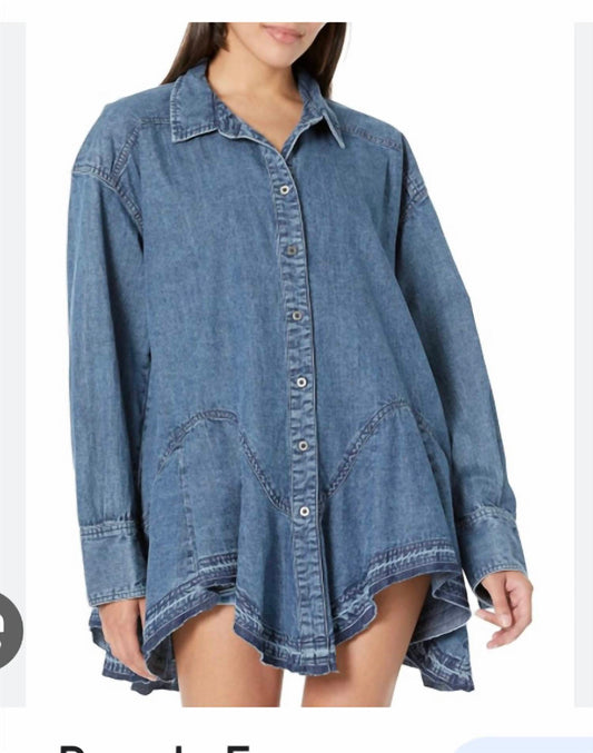 Denim Button-down Tunic