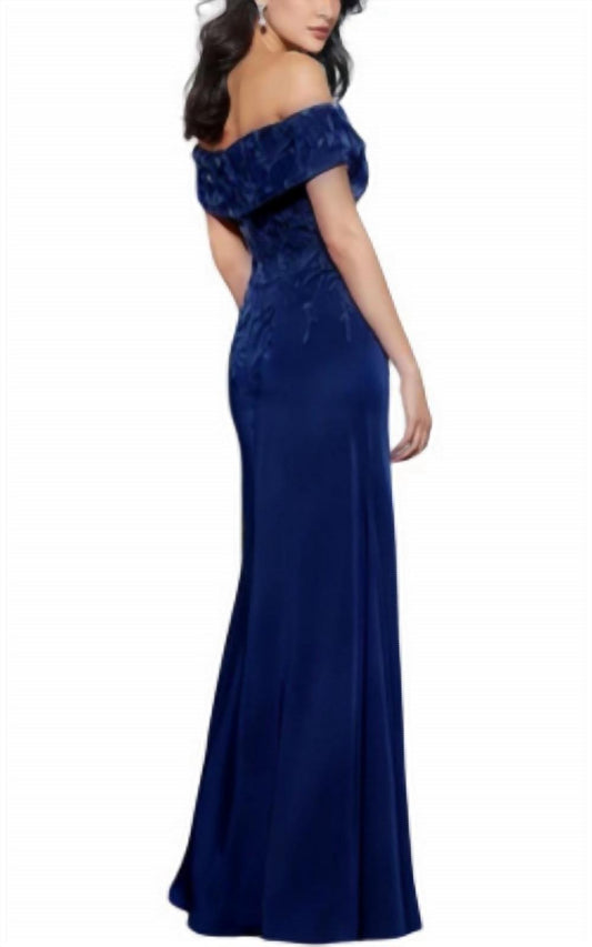 Mgny - Off The Shoulder Gown With Sequin Embroidery