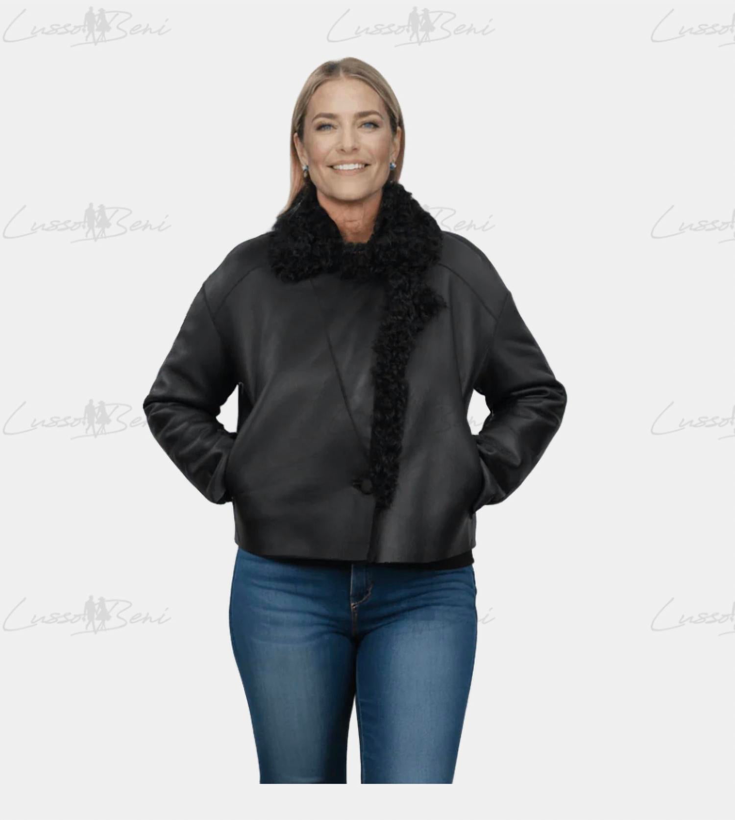 Lusso Beni - Swirl Leather Jacket