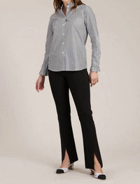 Tyler Boe - Kelsey Ruffle Collar Striped Shirt