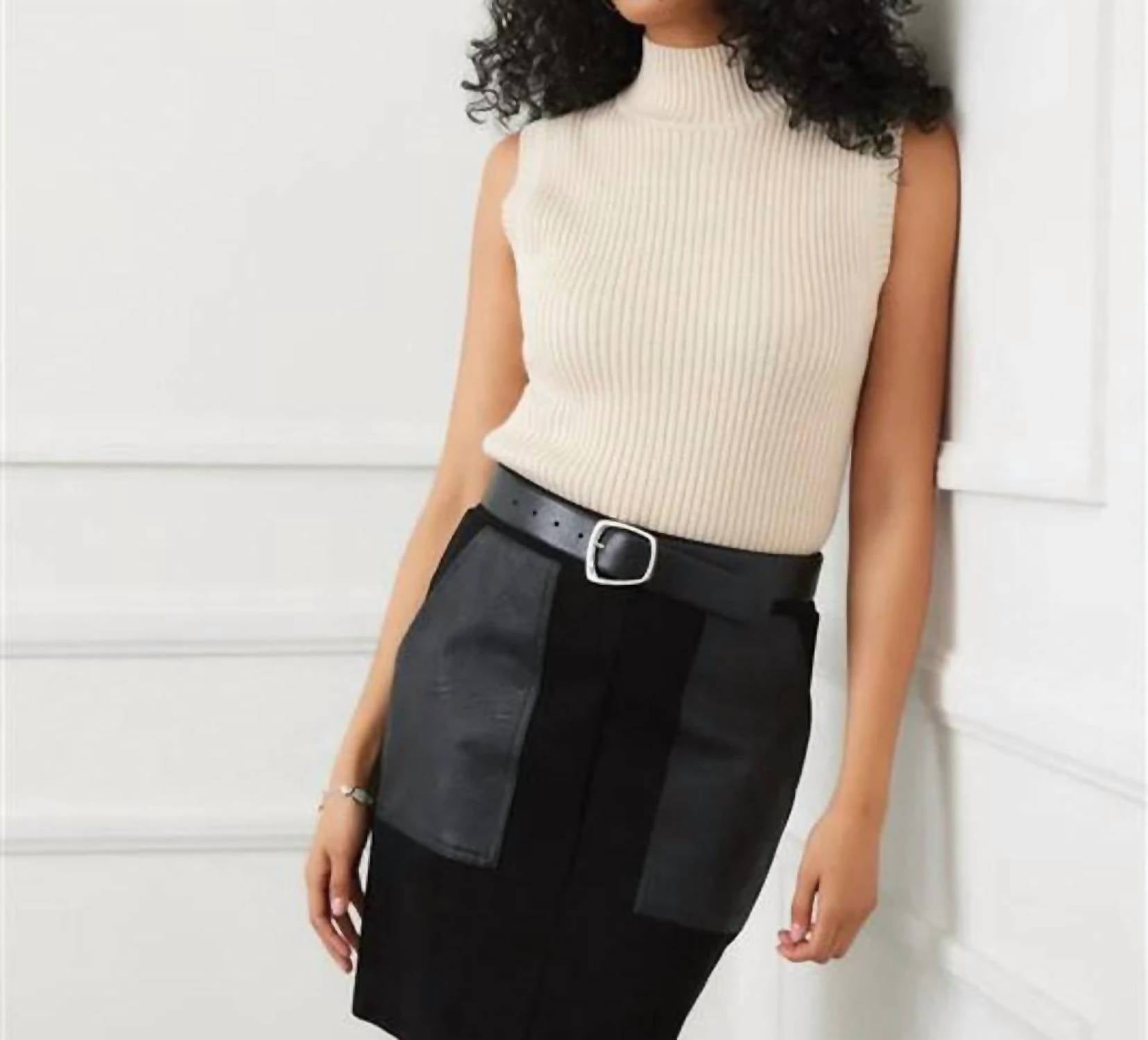 Karen Kane - Raquel Ribbed Turtleneck Sweater Tank Top