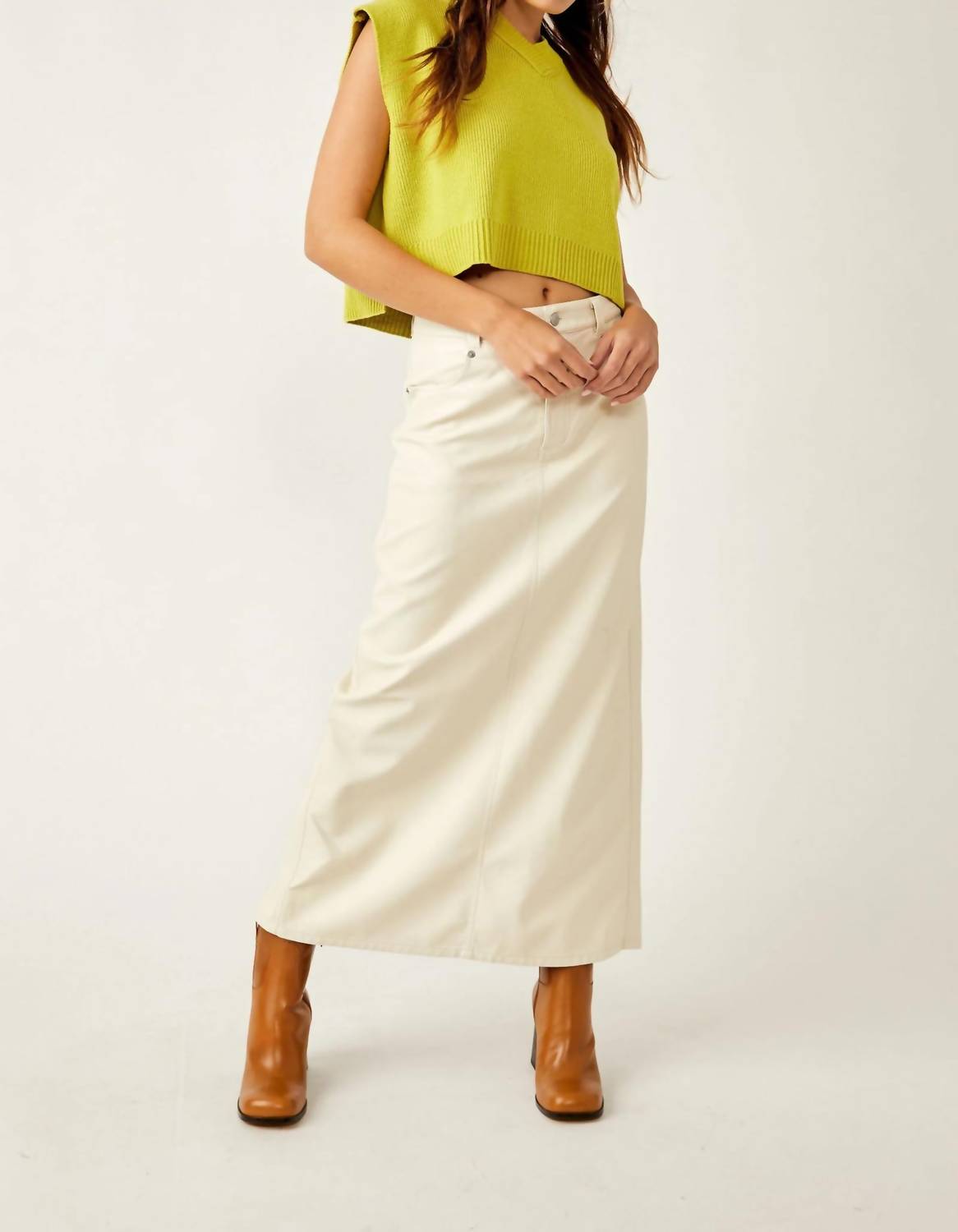 Free People - City Slicker Vegan Maxi Skirt